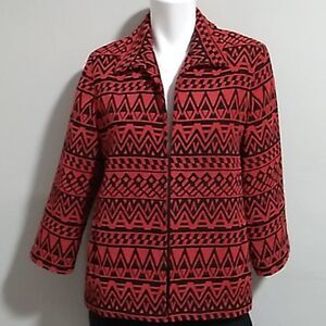 Alfred Dunner Aztec Chevron Print Blazer Jacket.